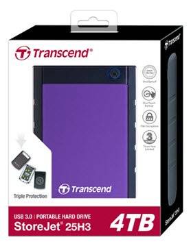 TS4TSJ25H3P Transcend StoreJet 25H3 Series Purple 4TB 2.5