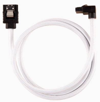 CA-CS60-WL Corsair Premium White Sleeved SATA 6Gbps 60cm 90&deg; Connector Cable