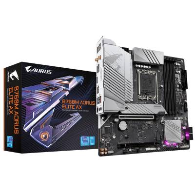MB-GB760MAED5+W Gigabyte B760M Aorus Elite AX B760 Express Chipset Gen 12/13 LGA 1700 Micro ATX Motherboard with WiFi