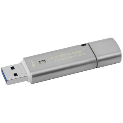 FD-K8GLPG3 Kingston Datatraveler Locker Plus G3 USB 3.0 8Gb Flash Drive with personal security