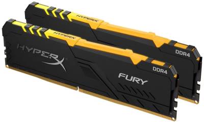 ME-KD43232RF16D Kingston Hyper-x RGB Fury 64Gb(32Gb x 2) DDR4-3200 (pc4-25600) CL16 1.35v Desktop Memory Module