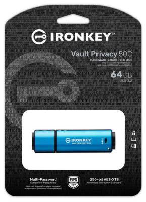 IKVP50C/64GB Kingston IronKey Vault Privacy 50C 64GB USB-C AES-256 Encrypted Flash Drive