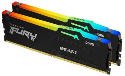 KF552C40BB2AK2-64 Kingston FURY Beast RGB 64GB (32GB x 2) DDR5-5200 CL40 288-Pin Desktop Memory Module