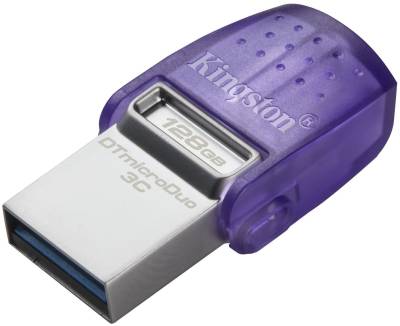 FD-K128GDUo3CG3 Kingston DataTraveler microDuo 3C 128GB Silver Flash Drive