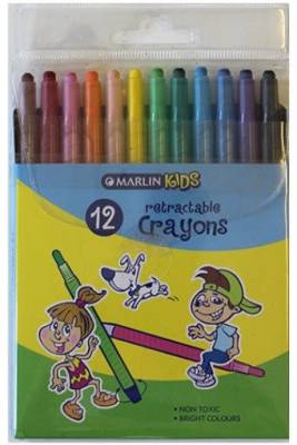 6009685856920 Marlin Kids Retractable Crayons Pack of 12