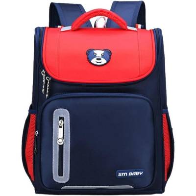 025RB Microworld Kids SM baby school bag with reflectors - Red & Black
