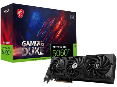 RTX 5060 TI 8GGAMDUKE3XOC MSI nVidia RTX 5060 Ti Gaming Duke 3x OC 8GB PCI-e 5.0 x16 Graphics card, DP, HDMI