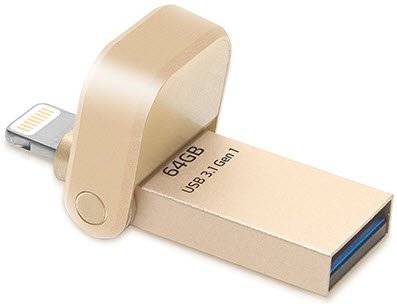 FD-A64Ai920G Adata i-memory 64Gb Gold USB 3.1 + Apple certified MFi lightning dual-connectors Flash Drive