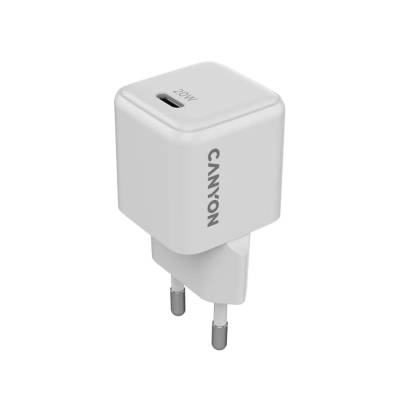 CNS-CUW20C Canyon CU20C White GaN 20W 1xPD EU Wall Charger