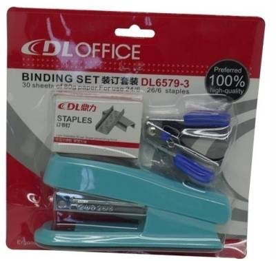 BWDL6579-3-BL DLOffice Basic Mini Half Strip Stapler Set - Blue