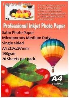 ESMPS-190GSM-20 EBox Satin Photo Paper- Microporous Medium Duty- Single sided A4