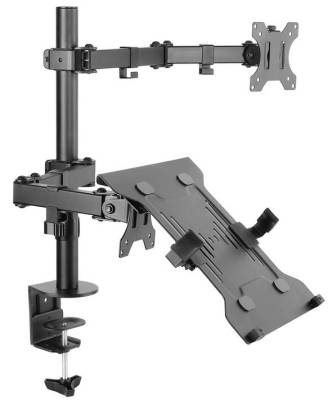 650119 Equip 13"-32" Articulating Dual Arm Monitor Laptop Desk Mount Bracket