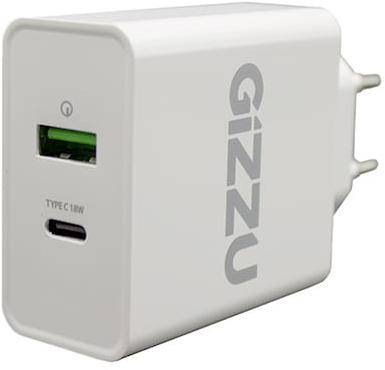 GWCPDU36W Gizzu wall charger Type-C 18W PD QC3.0 18W - White