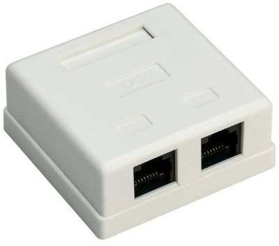 77633 Goobay 2 Port RJ45 CAT6 UTP Surface Mount installation box - White