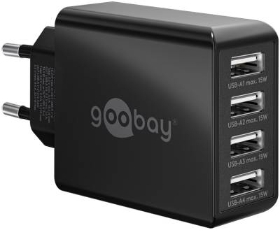 44953 Goobay 30W 4 port USB charger - Black