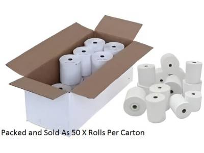 TPR002 Postron Premium Thermal 80mm X 80mm Paper Roll - 50 Rolls Per Box - White