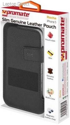 8161815185381 Promate Rocha Black Slim-line pouch leather protective case