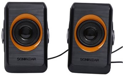 QUATRO2BORANGE SonicGear Quatro 2 super loud USB stereo speaker Black and Sunny Orange