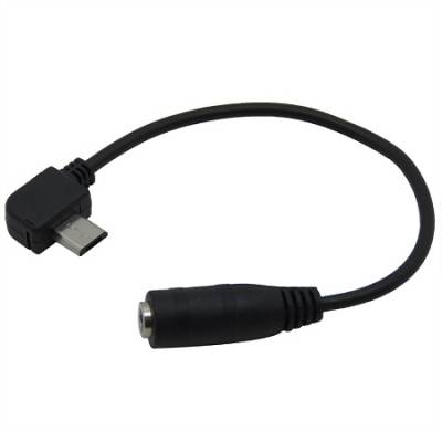 USB004 Microworld Micro USB to Right Angle Stereo 3.5mm female cable