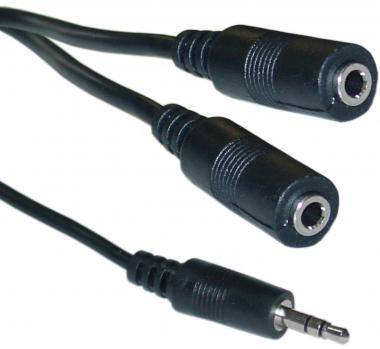 STE008 Unbranded Stereo 3.5mm Male to 2x 3.5mm Female cable