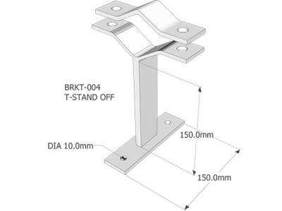 BRA-T150 Unbranded T-Stand off Bracket 150mm