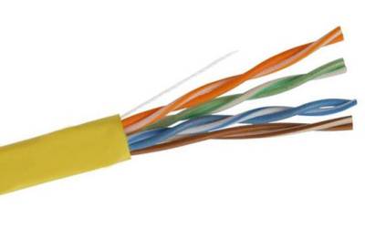 NET-CAT6SOLCAB500-Y Unbranded 500m roll CAT6 solid Network cable - Yellow - price per meter