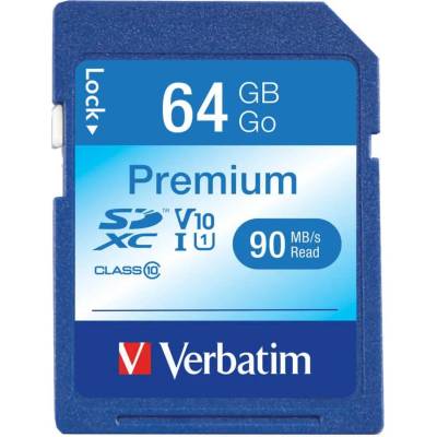 M44024 Verbatim 44024 64GB Premium UHS-I V10 U1 Class 10 SDXC Memory Card
