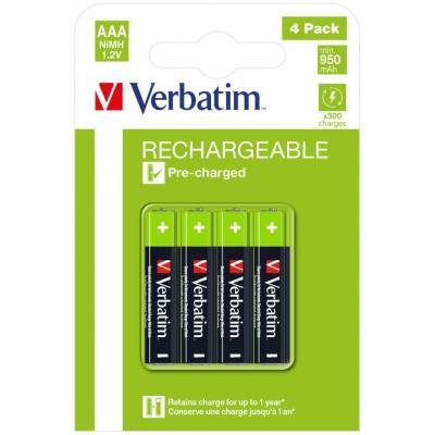MEVEV49514 Verbatim AAA NiMH Premium rechargeable batteries 4 pack